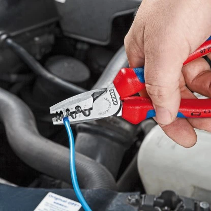 Knipex Crimpzange Für Aderendhülsen Mit Kunststoff überzogen 180 Mm 4 Knipex Crimpzange Für Aderendhülsen Mit Kunststoff überzogen 180 Mm – Bild 2