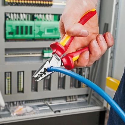 Knipex Crimpzange Für Aderendhülsen Mit Kunststoff überzogen 180 Mm 5 Knipex Crimpzange Für Aderendhülsen Mit Kunststoff überzogen 180 Mm – Bild 3