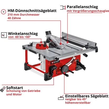 Einhell Power X-Change Akku-Tischkreissäge TE-TS 36/210 Li-Solo 5 Einhell Power X-Change Akku-Tischkreissäge TE-TS 36/210 Li-Solo – Bild 3