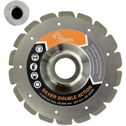 Medial Diamant Trennscheibe/Schleifscheibe Silver Double Action Ø 125 / 22,23 Mm 3 Medial Diamant Trennscheibe/Schleifscheibe Silver Double Action Ø 125 / 22,23 Mm