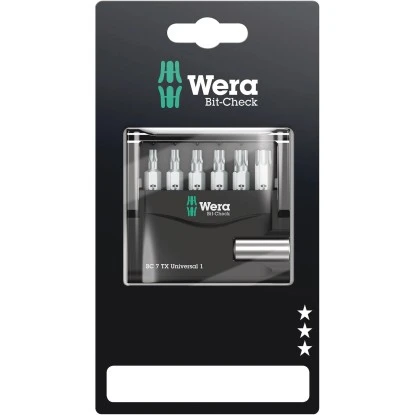 Wera Mini-Bit-Set Bit-Check 7 TX Universal 1 7-teilig 3 Wera Mini-Bit-Set Bit-Check 7 TX Universal 1 7-teilig