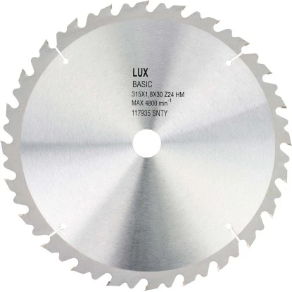 LUX HM-Kreissägeblatt Holz Ø 315 Mm 24 Zähne 3 LUX HM-Kreissägeblatt Holz Ø 315 Mm 24 Zähne
