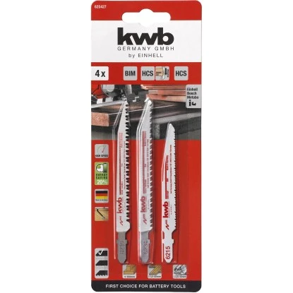 Kwb By Einhell Stich-Sägeblatt-Set 4-tlg. Ho/Met Akku 4 Kwb By Einhell Stich-Sägeblatt-Set 4-tlg. Ho/Met Akku – Bild 2