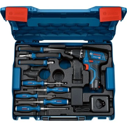 Bosch Professional Akku-Bohrschrauber GSR 12 V-15 Handwerkzeug-Set 4 Bosch Professional Akku-Bohrschrauber GSR 12 V-15 Handwerkzeug-Set – Bild 2