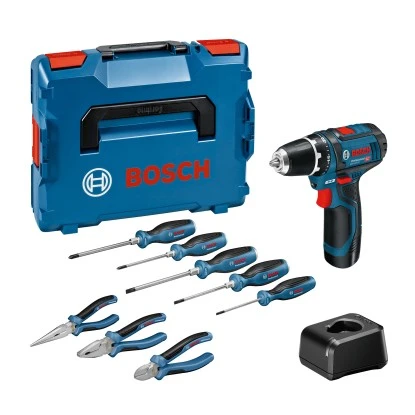 Bosch Professional Akku-Bohrschrauber GSR 12 V-15 Handwerkzeug-Set 3 Bosch Professional Akku-Bohrschrauber GSR 12 V-15 Handwerkzeug-Set