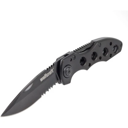 Wolfcraft Freizeitmesser Mit Klappbarer, Gezahnter Klinge 3 Wolfcraft Freizeitmesser Mit Klappbarer, Gezahnter Klinge