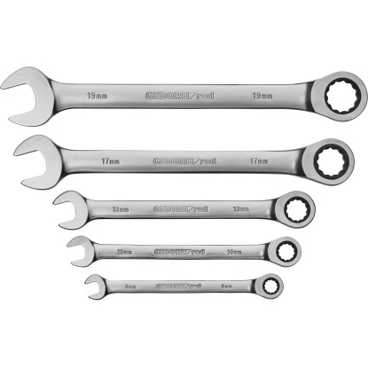 Gedore Ringratschen-Maulschlüssel Satz R07105005 8 Mm - 19 Mm 5-teilig 3 Gedore Ringratschen-Maulschlüssel Satz R07105005 8 Mm - 19 Mm 5-teilig